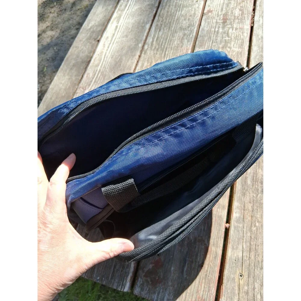 Blue Medium Travel Shoulder Bag by TAG w/Small Accessories Bag Tablet